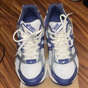 ASICS Mesh Sneakers in White and Navy